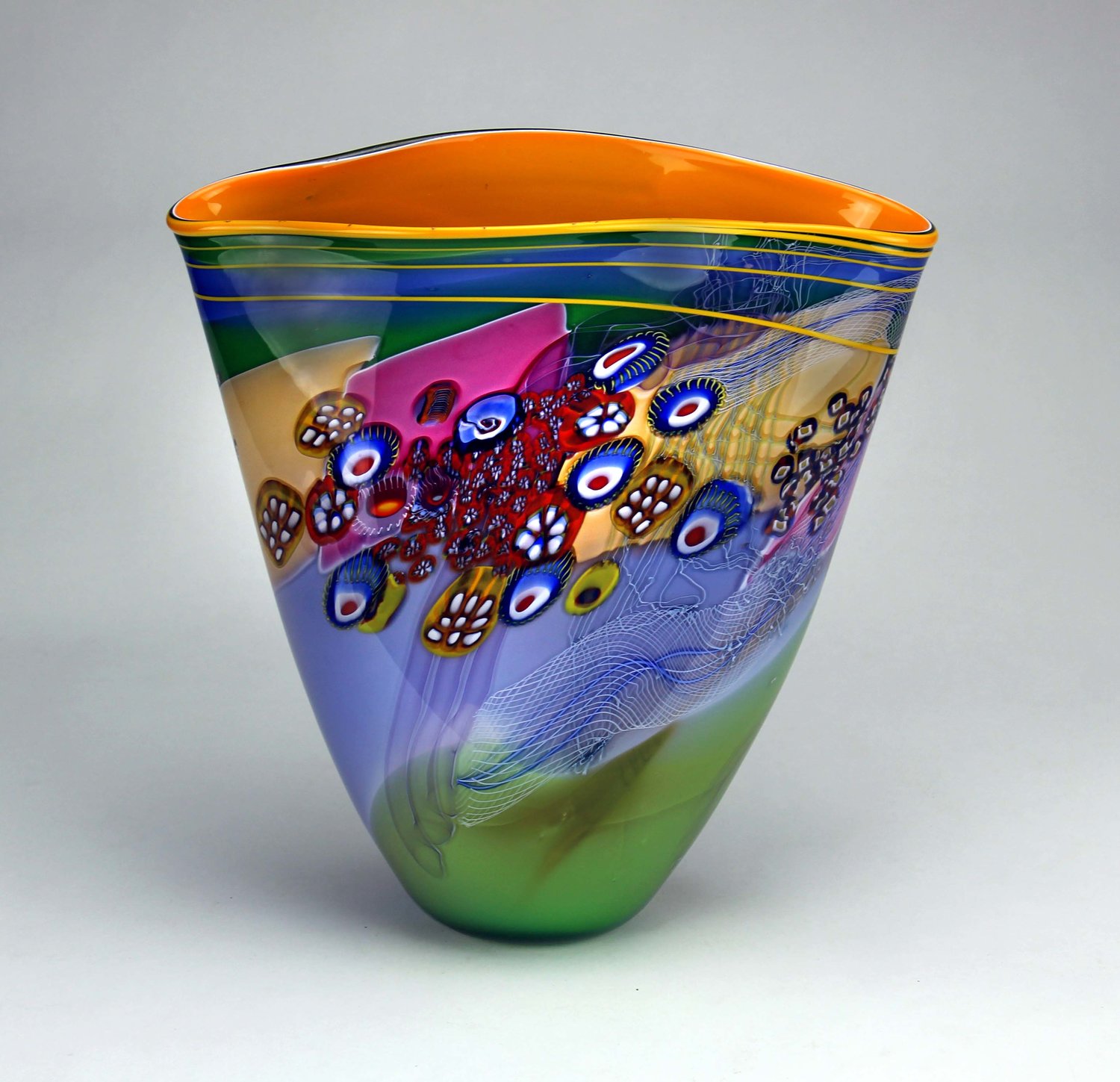 Lime Blue Colorfield Vase