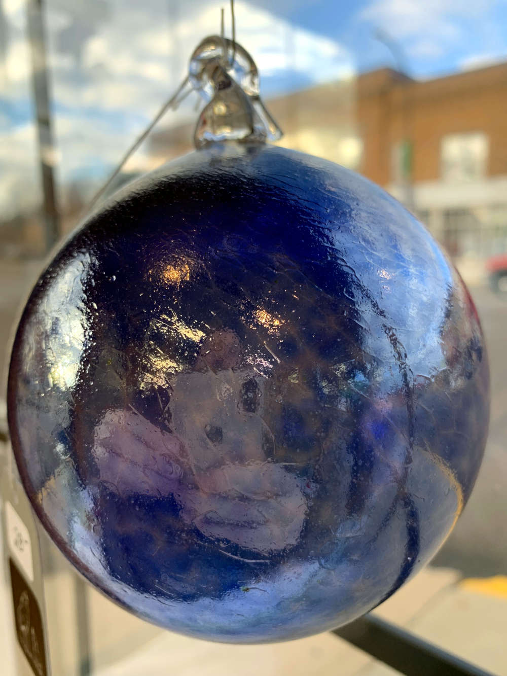 Blue and Purple Irid Ornament