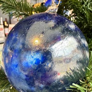 Blue Irid Handblown Ornament